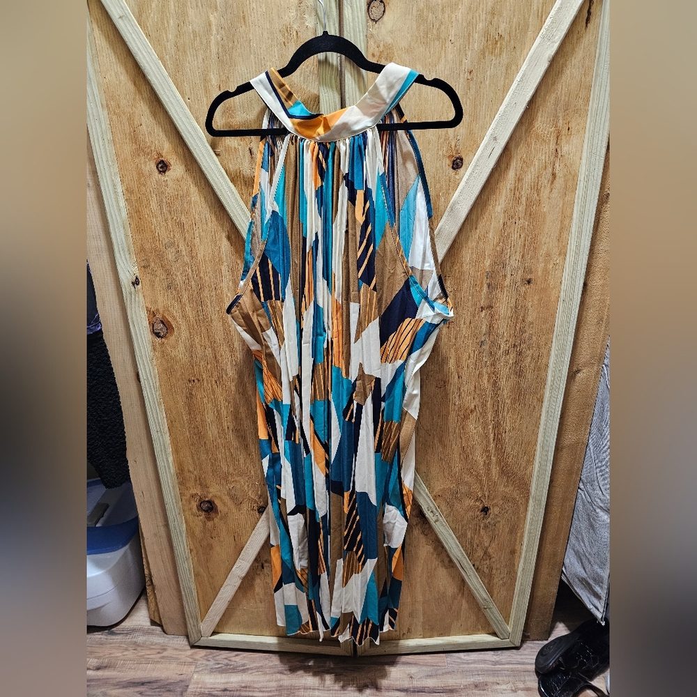 New w/out Tags Shein Curve Halter Dress 24/26W multicolor